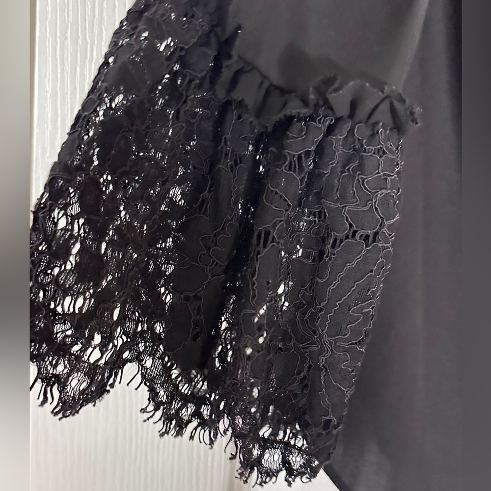 White House Black Market Elegant Black Lace Top, Medium - Picture 4 of 6